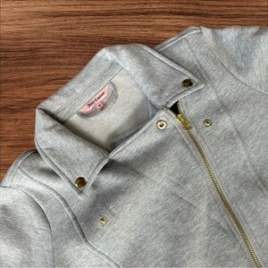 JUICY COUTURE FLEECE KNIT SWEATSHIRT MOTO‎ JACKET WOMEN'S SIZE M